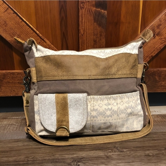 Upcycled Tribal Hip /& Crossbody denim bag